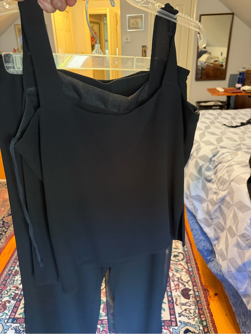 Black Sleeveless Pantsuit